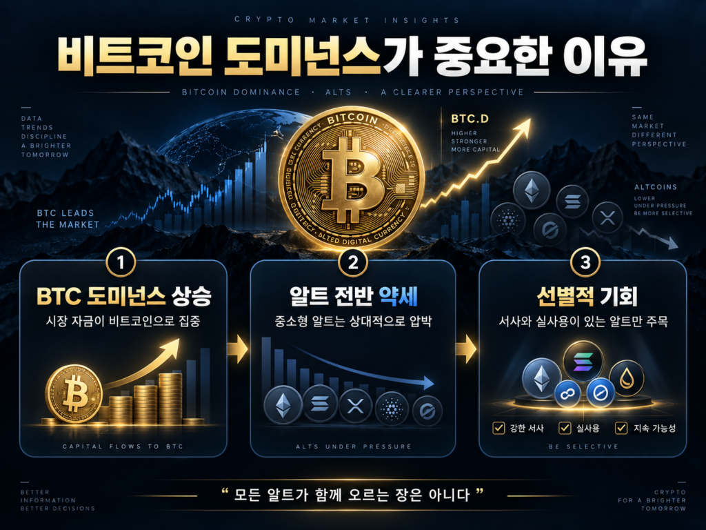 비트코인 도미넌스가 높아질 때 주목할 알트코인 3가지 2 비트코인 도미넌스 설명 인포그래픽